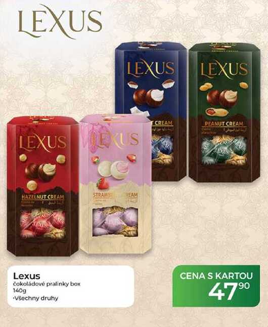 Lexus čokoládové pralinky box 140g