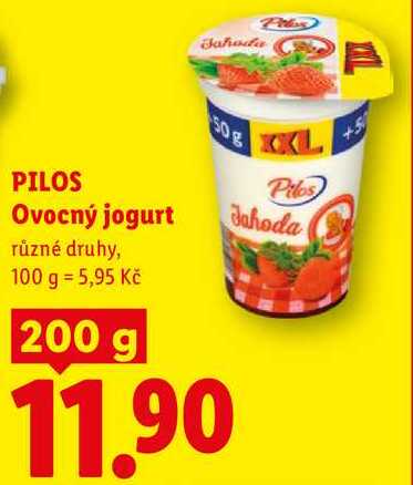 Pilos Ovocný jogurt, různé druhy, 100 g