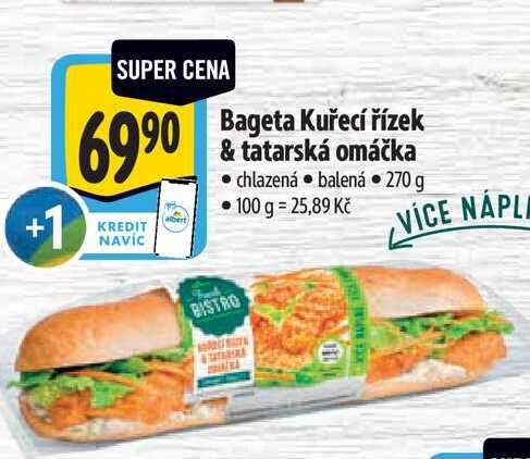 Bageta Kuřecí řízek & tatarská omáčka 270 g