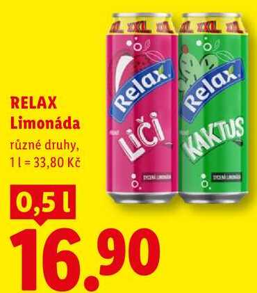 RELAX Limonáda, různé druhy, 0,51