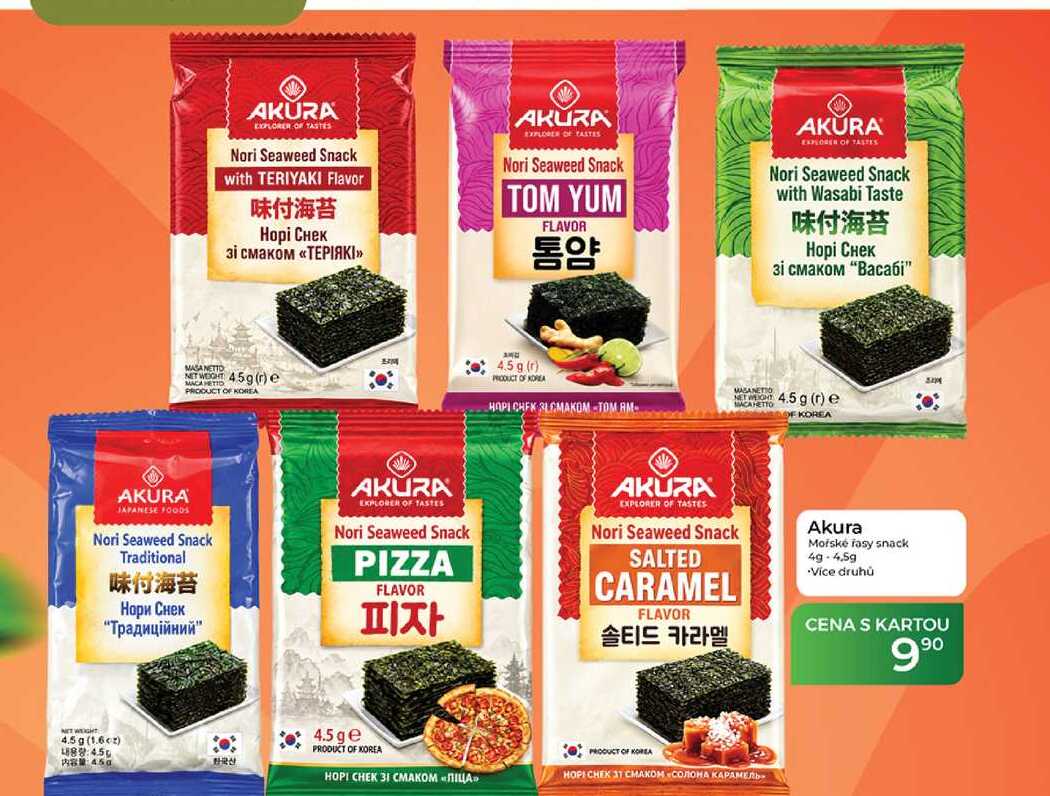 Akura Mořské řasy snack 4g-4,5g