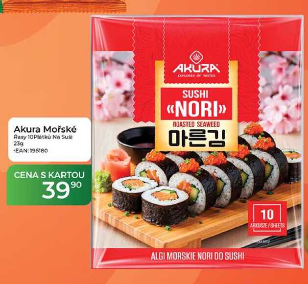 Akura Mořské řasy 10 Plátků Na Suši 23g
