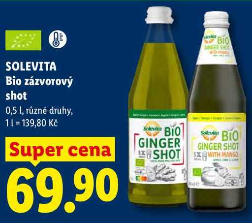 SOLEVITA Bio zázvorový shot, 0,5 l