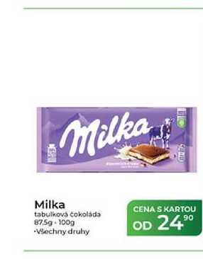 Milka tabulková čokoláda 87,5g-100g