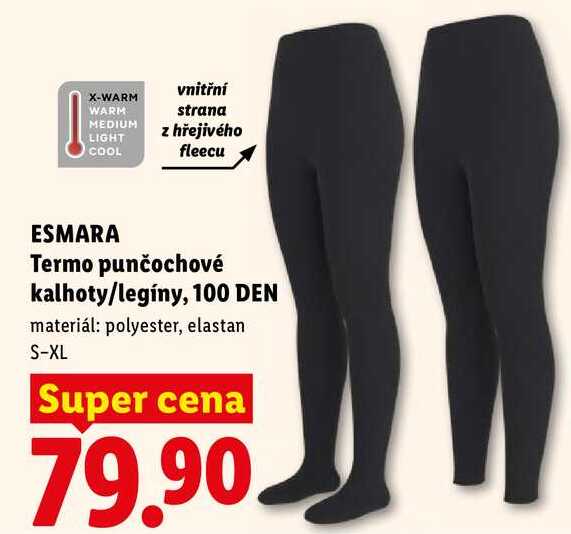 ESMARA Termo punčochové kalhoty/legíny, 100 DEN