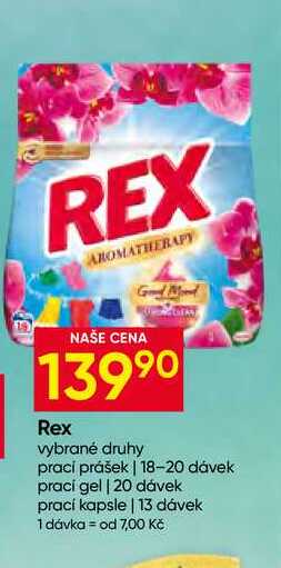 Rex vybrané druhy prací prášek 18-20 dávek 