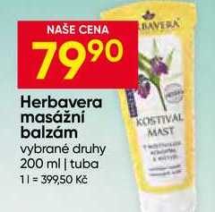 Herbavera masážní balzám vybrané druhy 200 ml Hruška