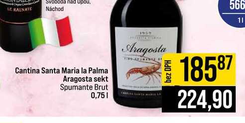 Cantina Santa Maria la Palma Aragosta sekt Spumante Brut 0,75l