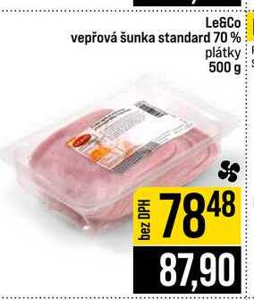 Le&Co vepřová šunka standard 70% plátky 500 g