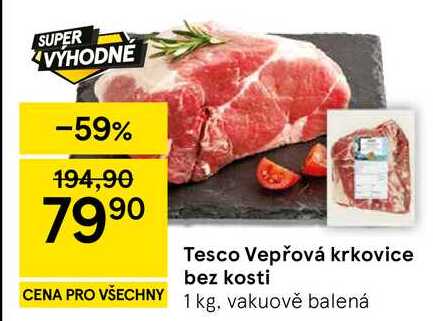 Tesco Vepřová krkovice bez kosti, 1 kg
