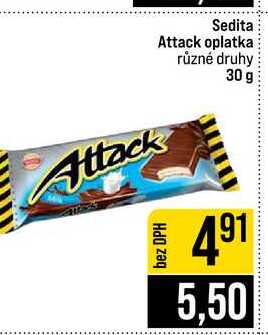 Sedita Attack oplatka různé druhy 30 g