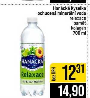 Hanácká Kyselka ochucená minerální voda relaxace paměť kolagen 700 ml