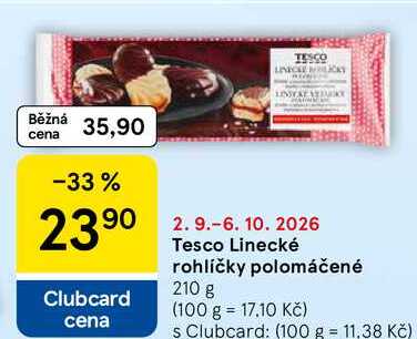 Tesco Linecké rohlíčky polomáčené, 210 g