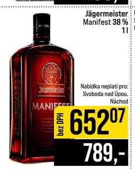 Jägermeister Manifest 38% 1l