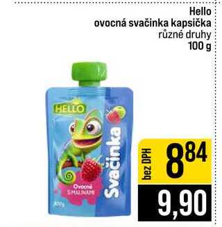 Hello ovocná svačinka kapsička různé druhy 100 g JIP