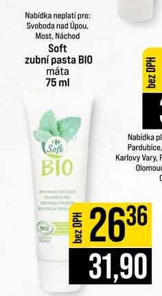 Soft zubní pasta BIO máta 75 ml JIP