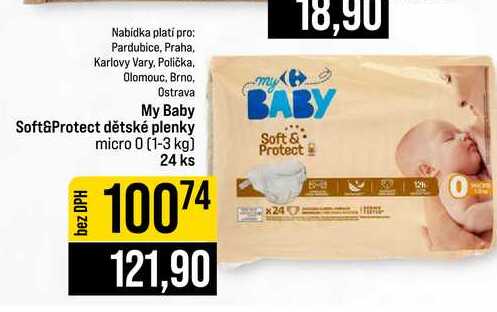 My Baby Soft&Protect dětské plenky micro 0 (1-3 kg) 24 ks JIP