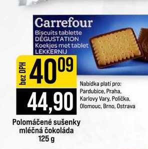 Polomáčené sušenky mléčná čokoláda 125 g