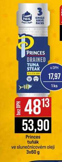 Princes tuňák ve slunečnicovém oleji 3x60 g
