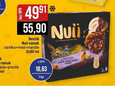Nestlé Nuii nanuk vanilka+med+mandle nanuk 3x90 ml