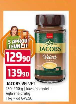 JACOBS VELVET 180-200 g káva instantni vybrané druhy