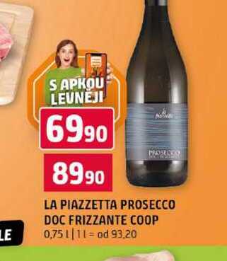 LA PIAZZETTA PROSECCO DOC FRIZZANTE COOP 0,75l