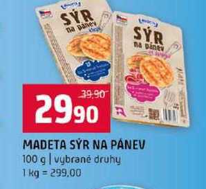 MADETA SÝR NA PÁNEV 100 g vybrané druhy