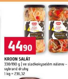 KROON SALÁT 330/190 g ve sladkokyselém nálevu vybrané druhy