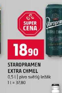 STAROPRAMEN EXTRA CHMEL 0,5l pivo světlý ležák