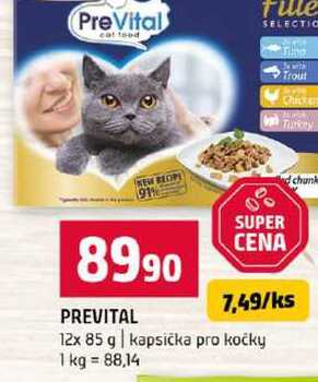 PREVITAL 12x 85 g kapsička pro kočky