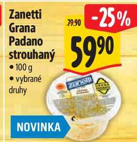 Zanetti Grana Padano strouhaný, 100 g