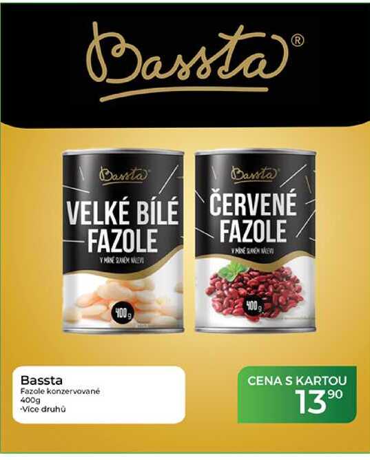 Bassta fazole konzervované 400g