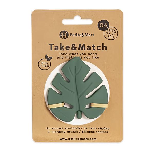Petite&Mars Kousátko silikonové TAKE&MATCH Misty Green 0m+