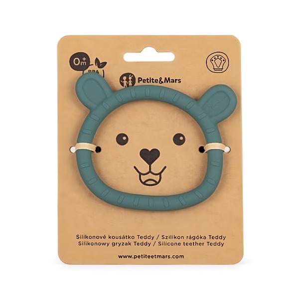 Petite&Mars Kousátko silikonové Teddy Misty Green 0m+