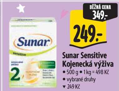 Sunar Sensitive Kojenecká výživa, 500 g Albert