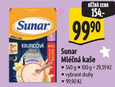 Sunar Mléčná kaše, 340 g Albert