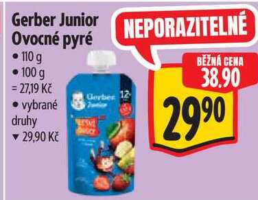 Gerber Junior Ovocné pyré, 110 g Albert