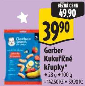 Gerber Kukuřičné křupky, 28 g