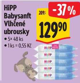 HiPP Babysanft Vlhčené ubrousky, 5x 48 ks Albert