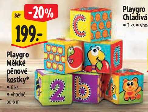 Playgro Měkké pěnové kostky, 6 ks Albert