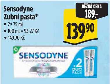 Sensodyne Zubní pasta, 2x 75 ml Albert