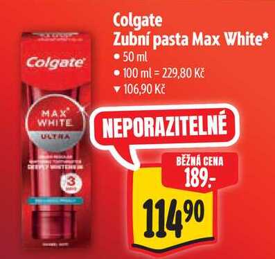 Colgate Zubní pasta Max White, 50 ml Albert