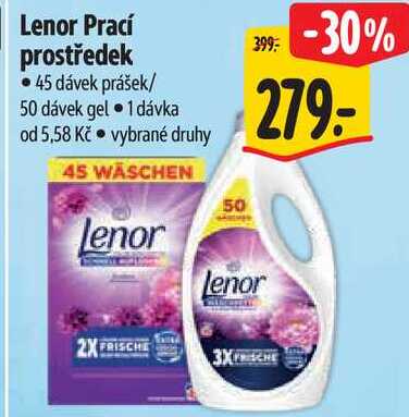 Lenor Prací prostředek, 45 dávek prášek/50 dávek gel Albert