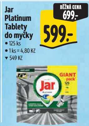 Jar Platinum Tablety do myčky, 125 ks Albert