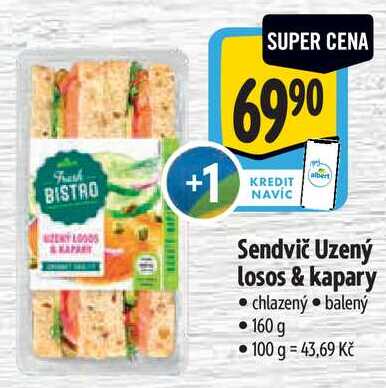 Sendvič Uzený losos & kapary, 160 g