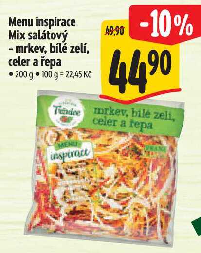 Menu inspirace Mix salátový - mrkev, bílé zelí, celer a řepa, 200 g
