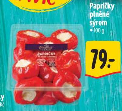 Papričky plněné sýrem, 100 g