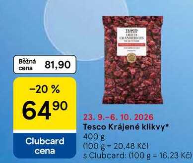 Tesco Krájené klikvy, 400 g