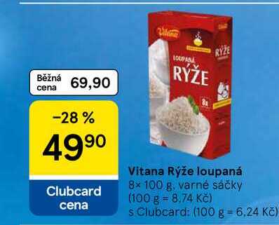 Vitana Rýže loupaná, 8x 100 g