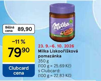Milka Lískooříšková pomazánka, 350 g